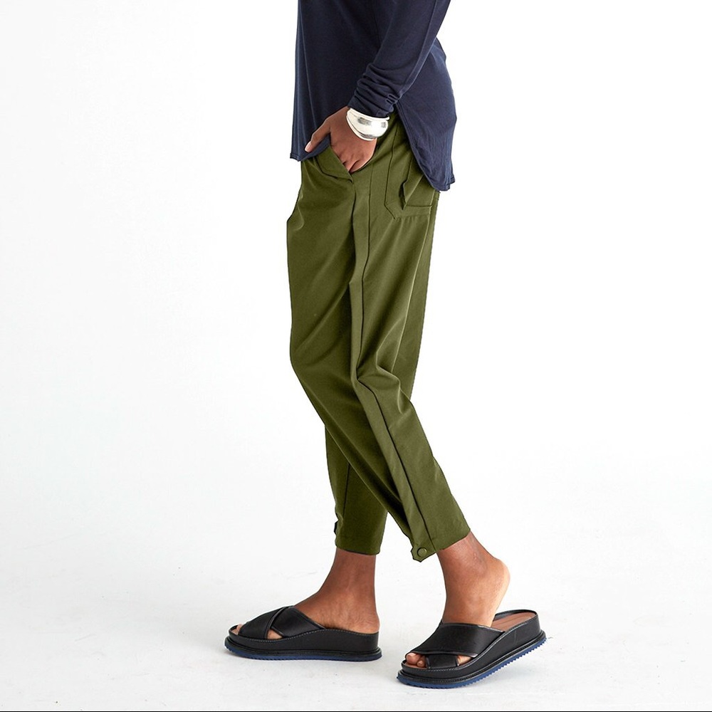 Sanctuary- Pleated Stretch- Pants Dark Green